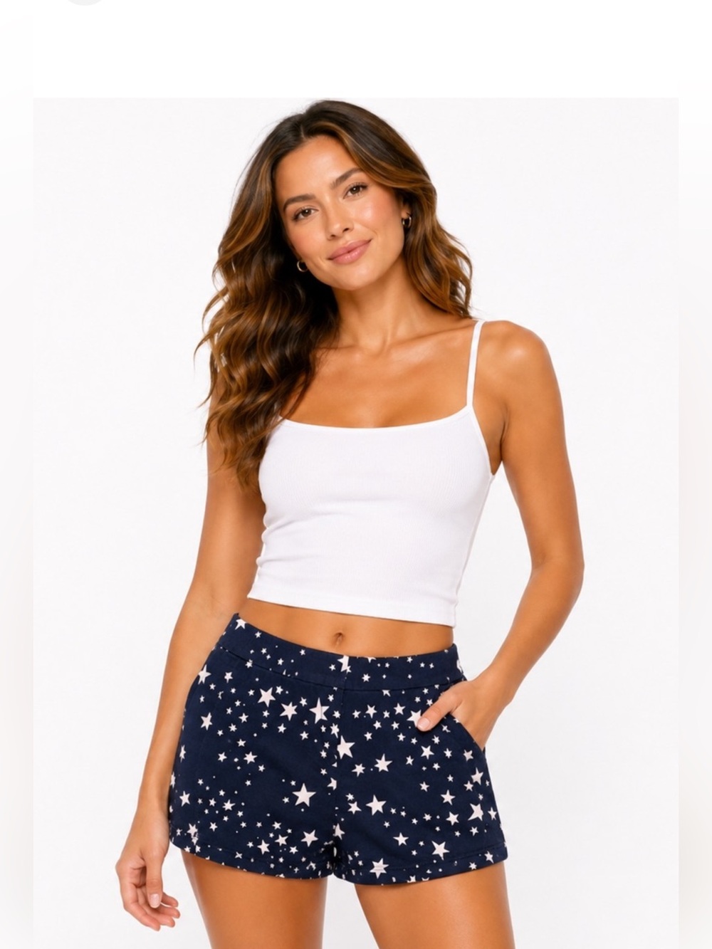 J.Crew women’s navy blue and white star print shorts size 4
